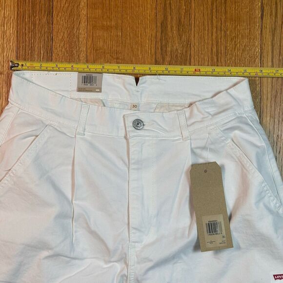 Levis Baggy Trouser Pants High Rise Straight Leg Womens 10/30 White 90s NWT $70 - Picture 5 of 7
